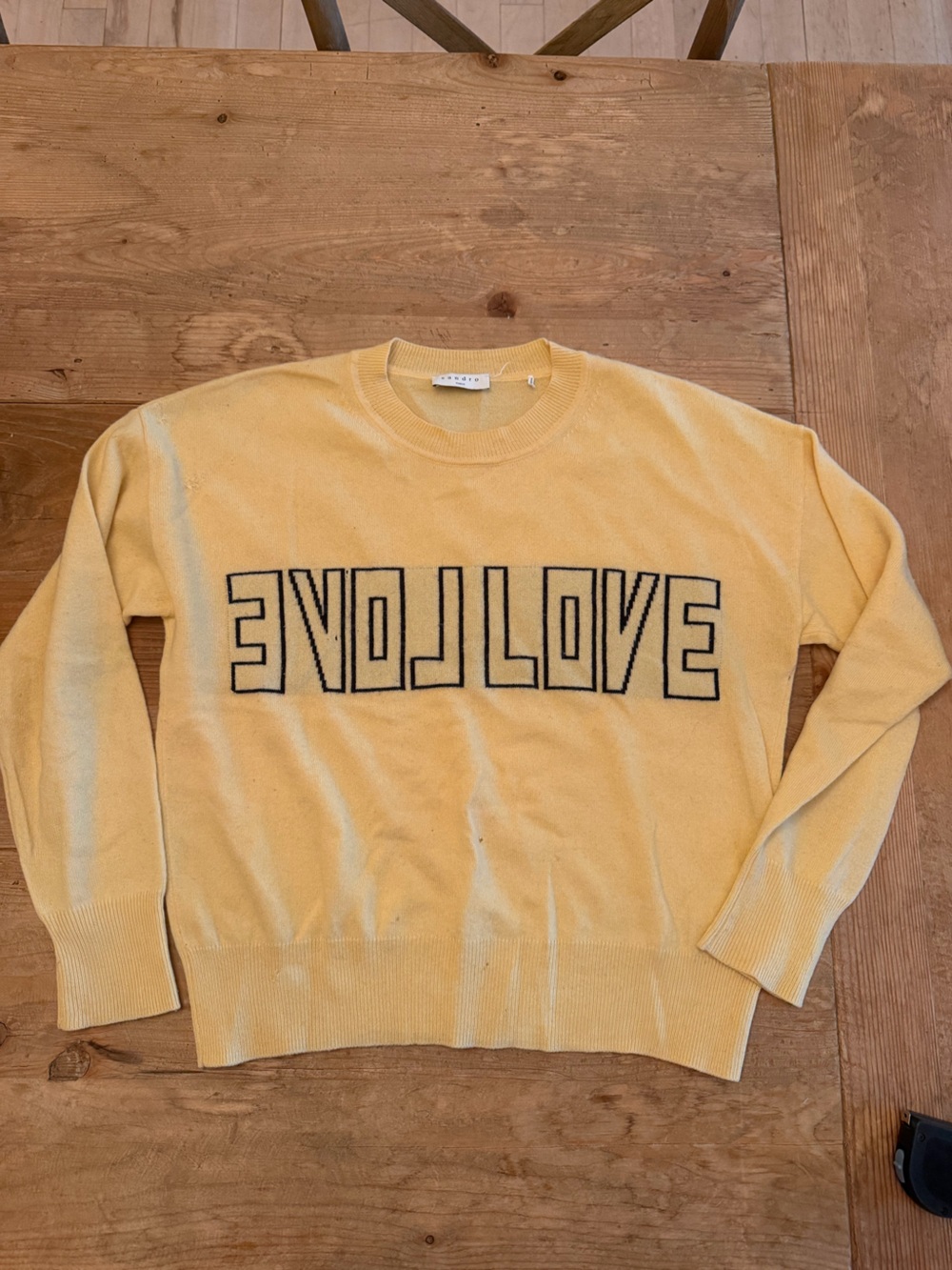Sandro Yellow wool and cashmere sweater